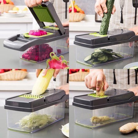 18-Piece Vegetable Chopper Set – Manual Multi-Function Cutter