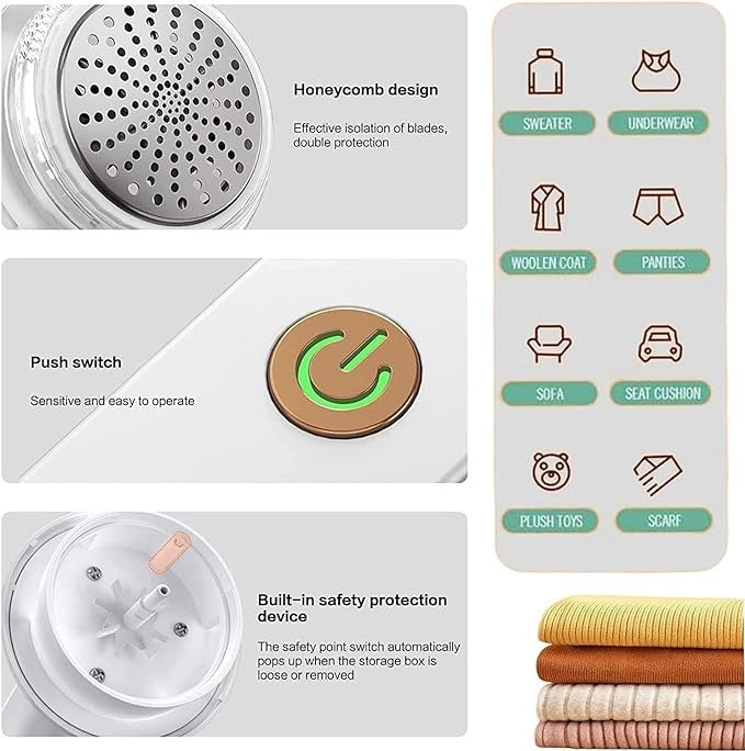 Electric Lint Remover – Rechargeable Fabric Shaver for Clothes