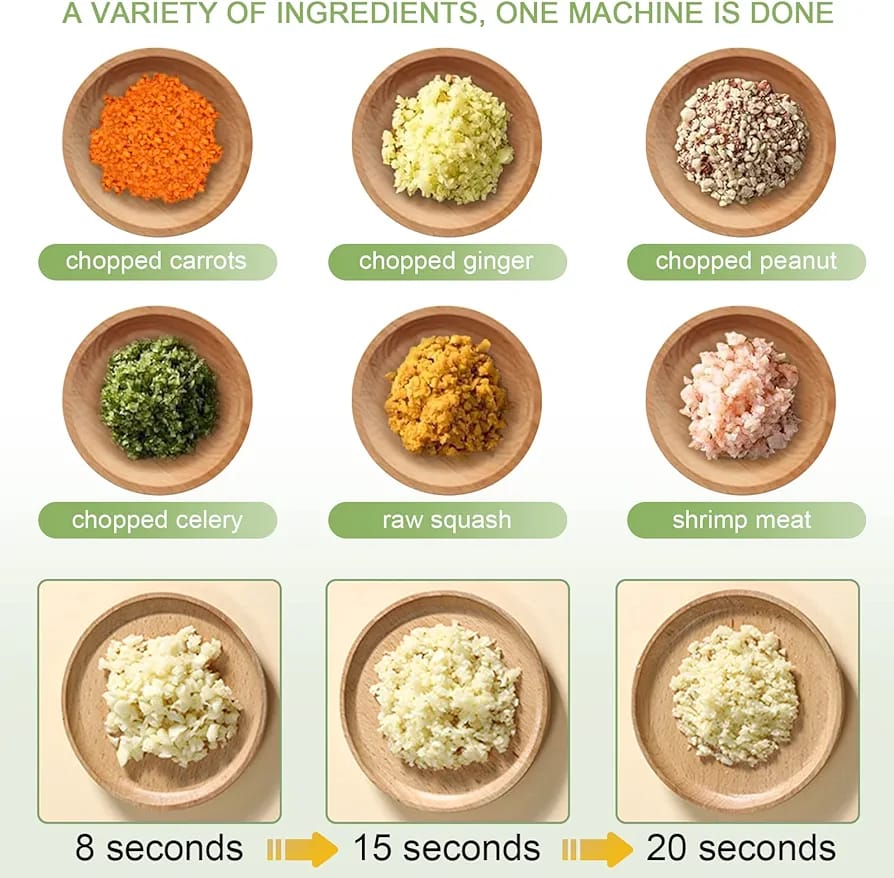 4-in-1 Handheld Electric Vegetable Cutter – Wireless Mini Food Processor