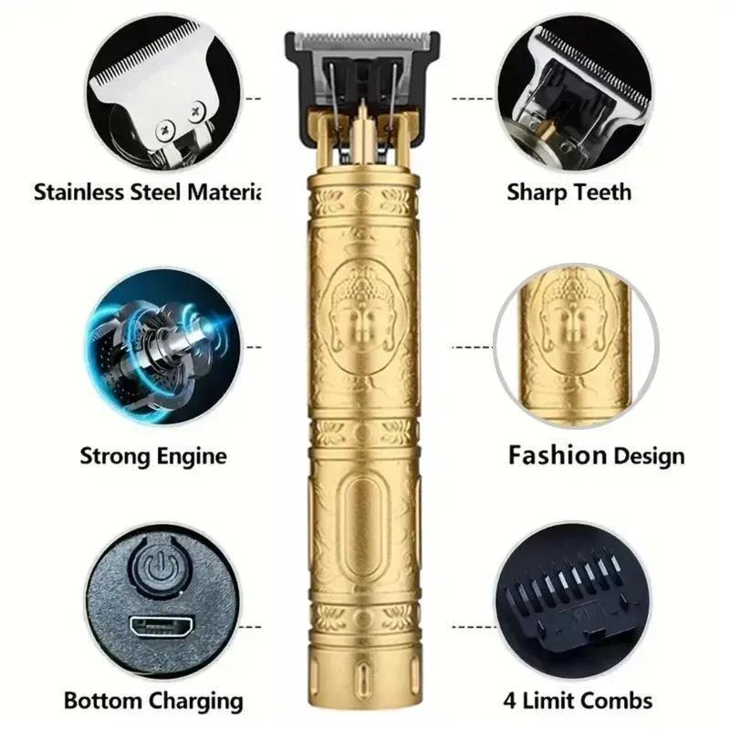 Premium Gold hair shaver with stainless steel blades