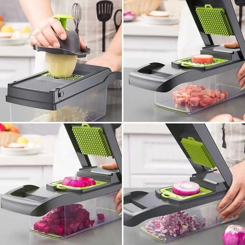 18-Piece Vegetable Chopper Set – Manual Multi-Function Cutter