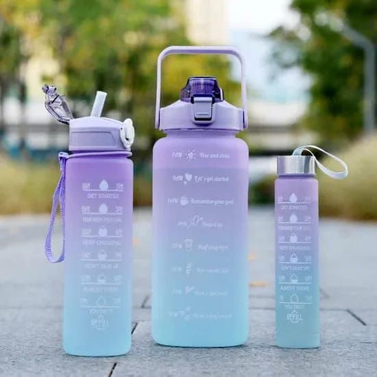 3 Piece Motivational Water Bottle Set BPA Free - Soraqo