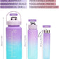 3 Piece Motivational Water Bottle Set BPA Free