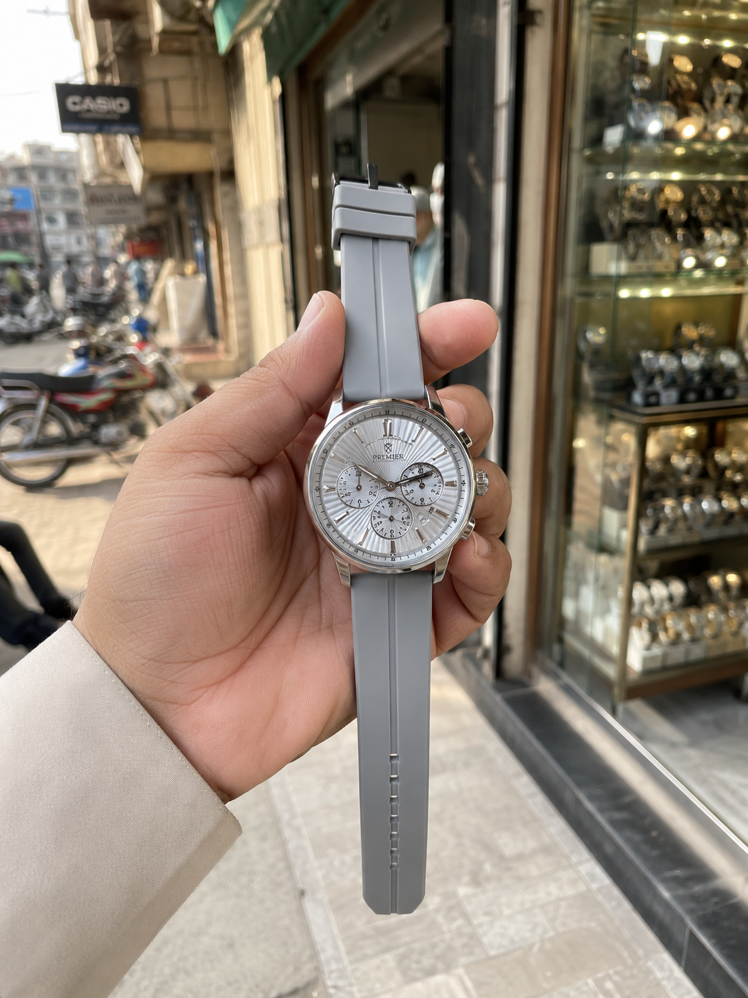 Luxury Silver Chronograph Men's Watch
