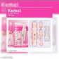 Kemei 4 in 1 Lady's Shaver - Rechargeable Trimmer Set