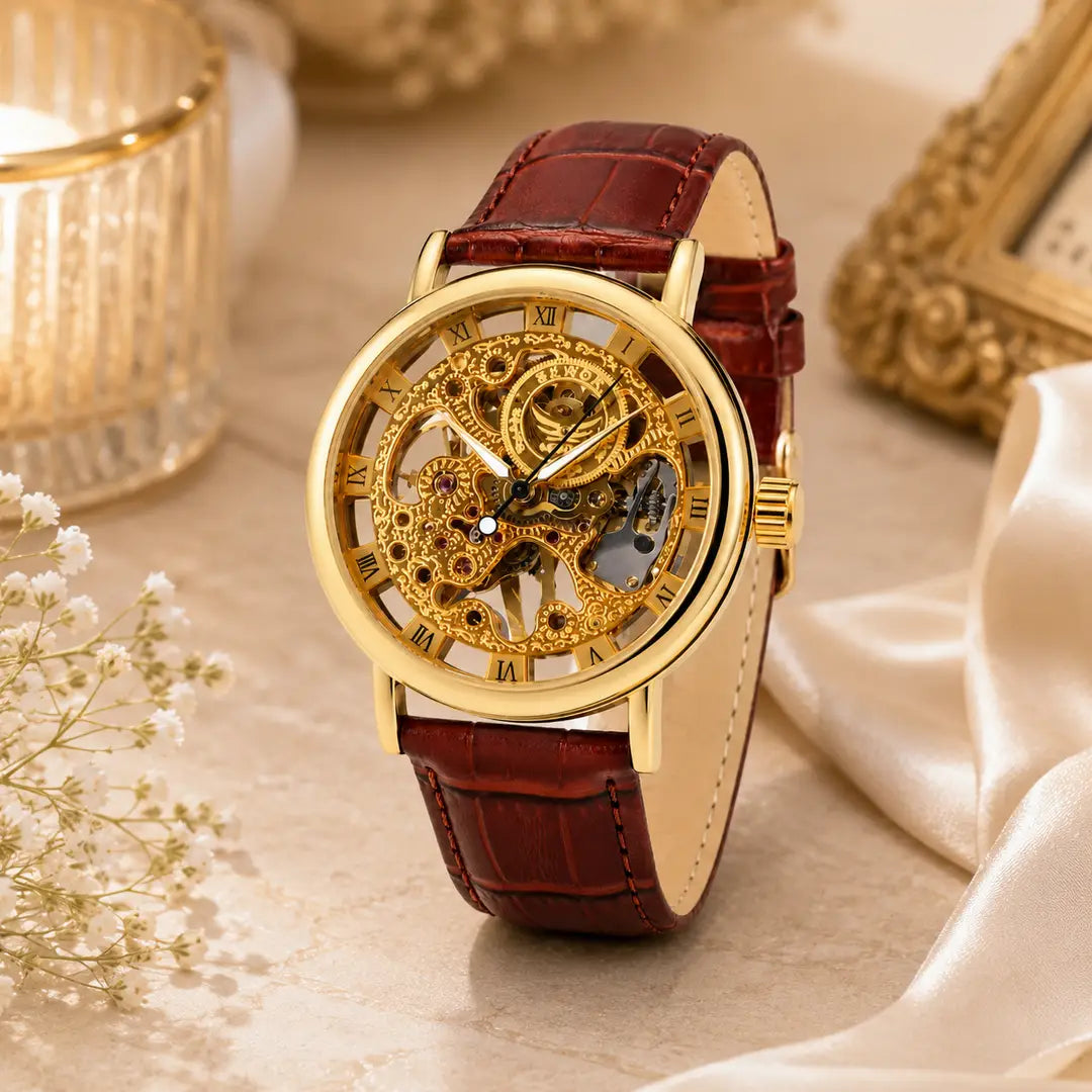 luxury gold skeleton watch luxury gold skeleton watch