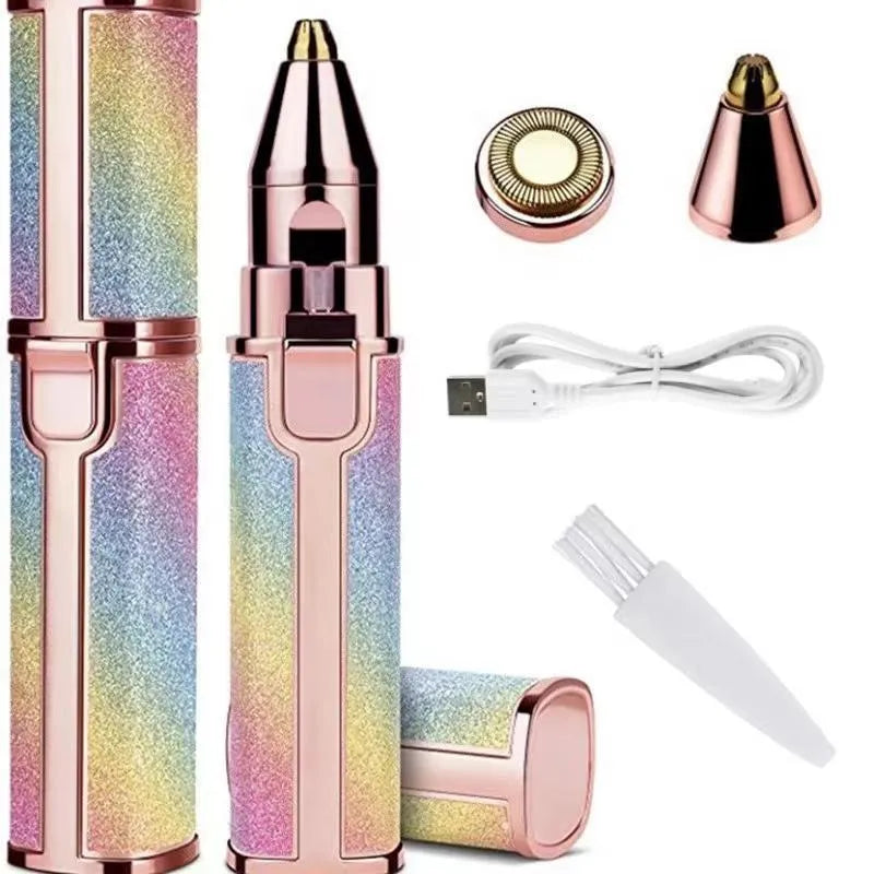 Rechargeable Eyebrow Trimmer for Women Pink Glitter