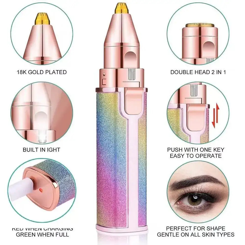 Rechargeable Eyebrow Trimmer for Women Pink Glitter