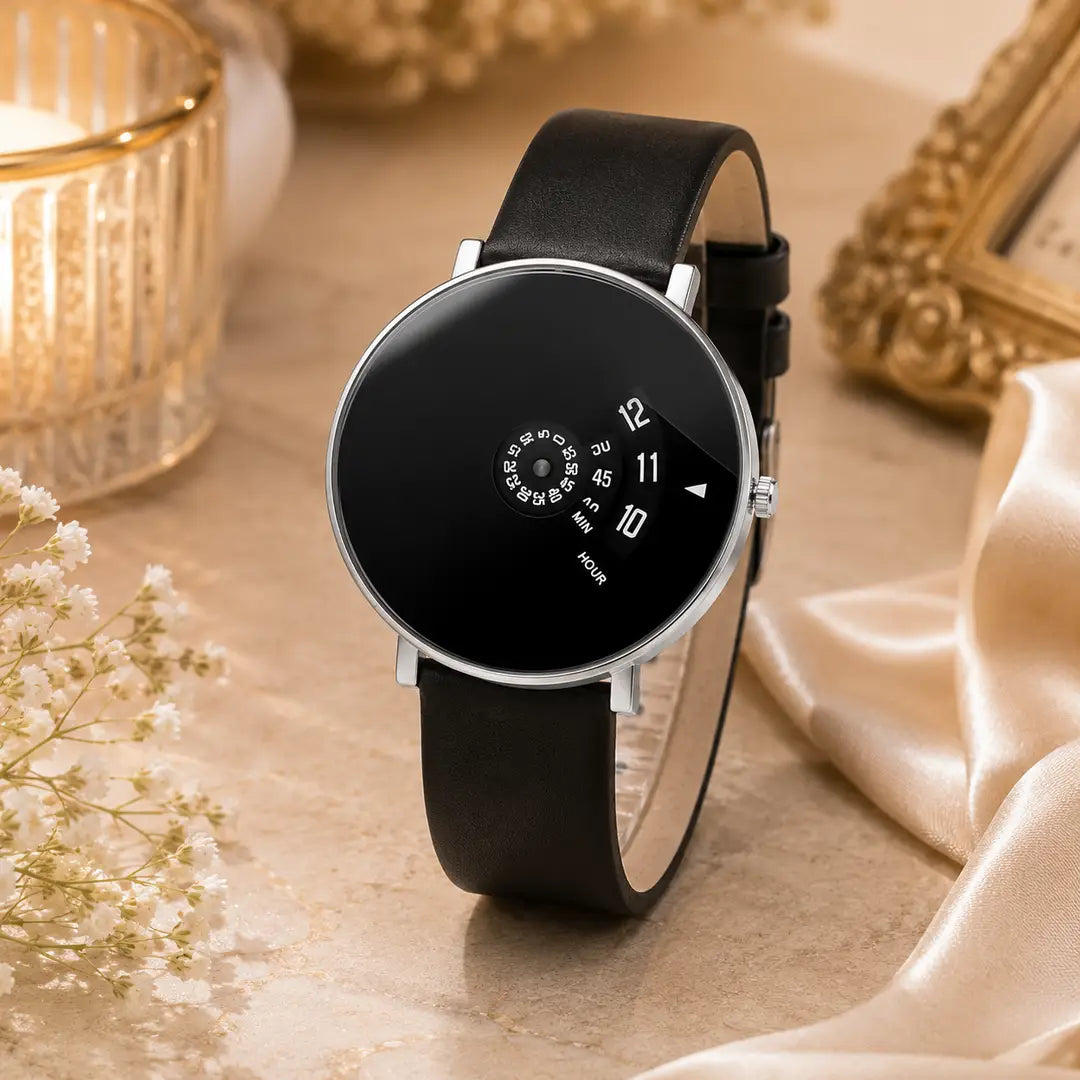 Minimalist Black Leather Watch