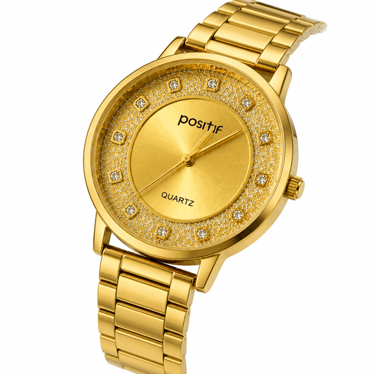 Positive Luxury Gold Quartz Watch 