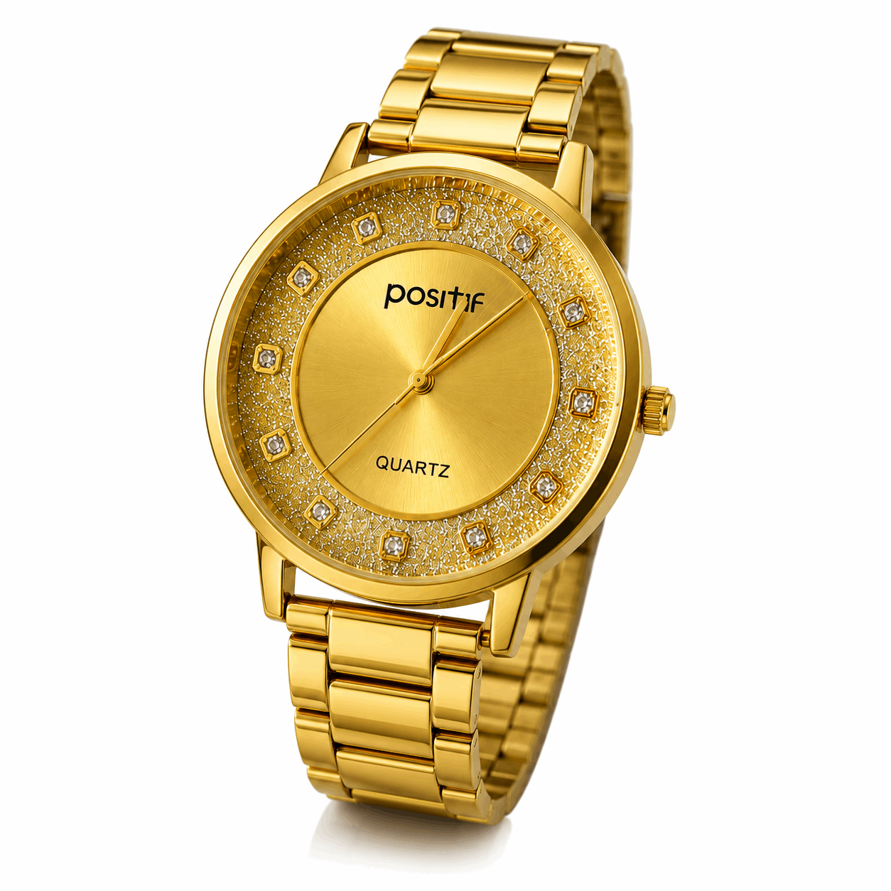 Positive Luxury Gold Quartz Watch 