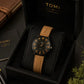 TOMI Black Leather Watch