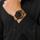 TOMI Black Leather Watch