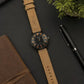 TOMI Black Leather Watch