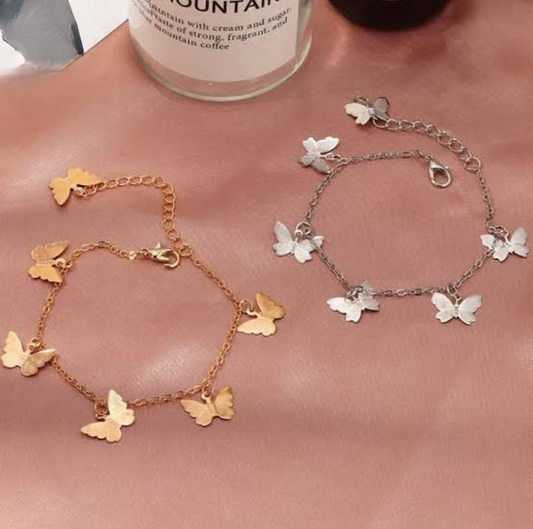 utterfly Charm Bracelet/Payal – Golden