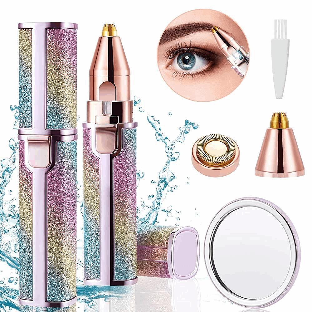 2-in-1 Electric Eyebrow Trimmer and Facial Hair Shaver for Women
