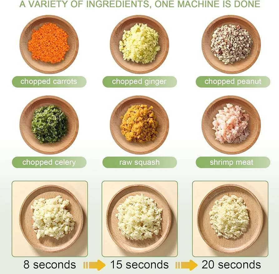 4-in-1 Handheld Electric Vegetable Cutter – Wireless Mini Food Processor