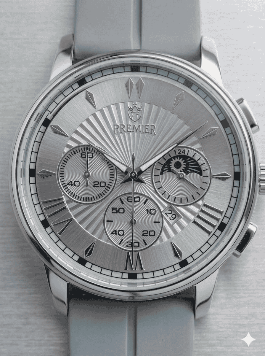 Luxury Silver Chronograph Men's Watch