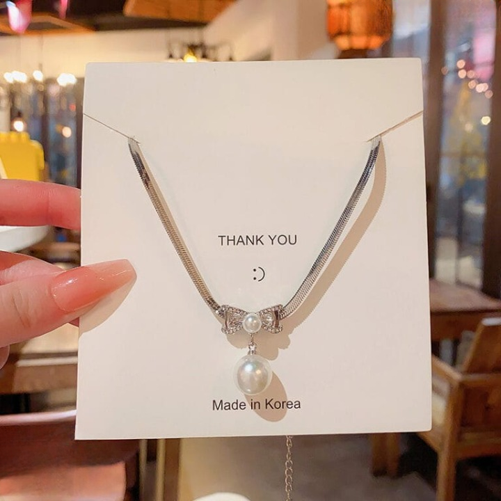 Korean Knot Pearl Pendant Necklace