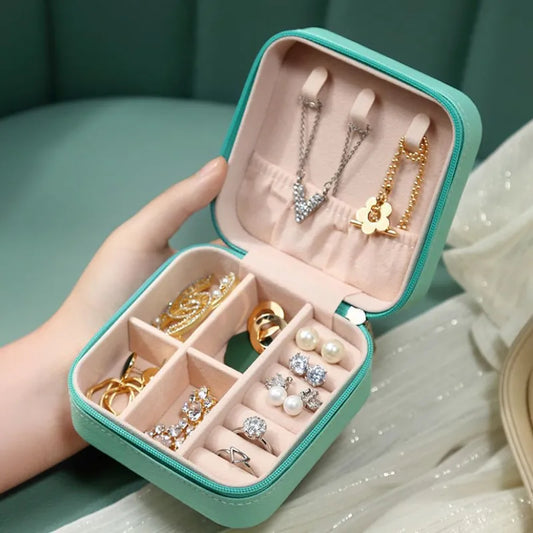 Leather Jewelry Storage Box – Travel Organizer(Random Color)