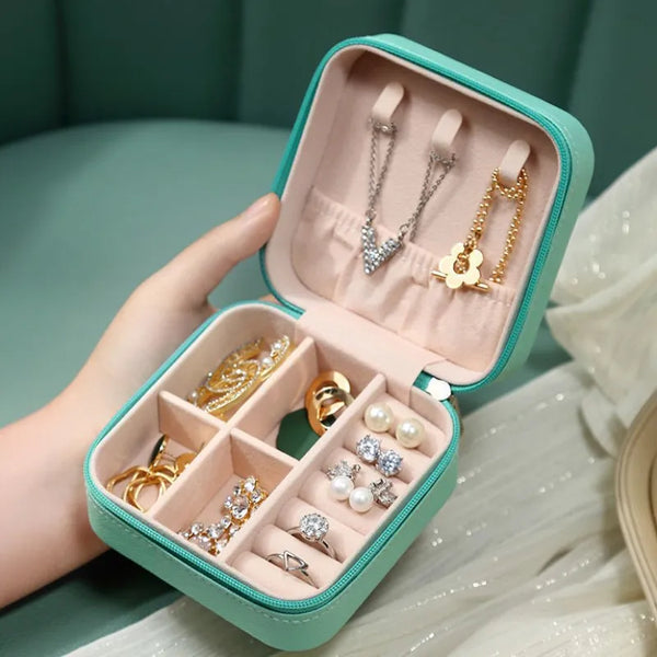 Leather Jewelry Storage Box – Travel Organizer(Random Color)