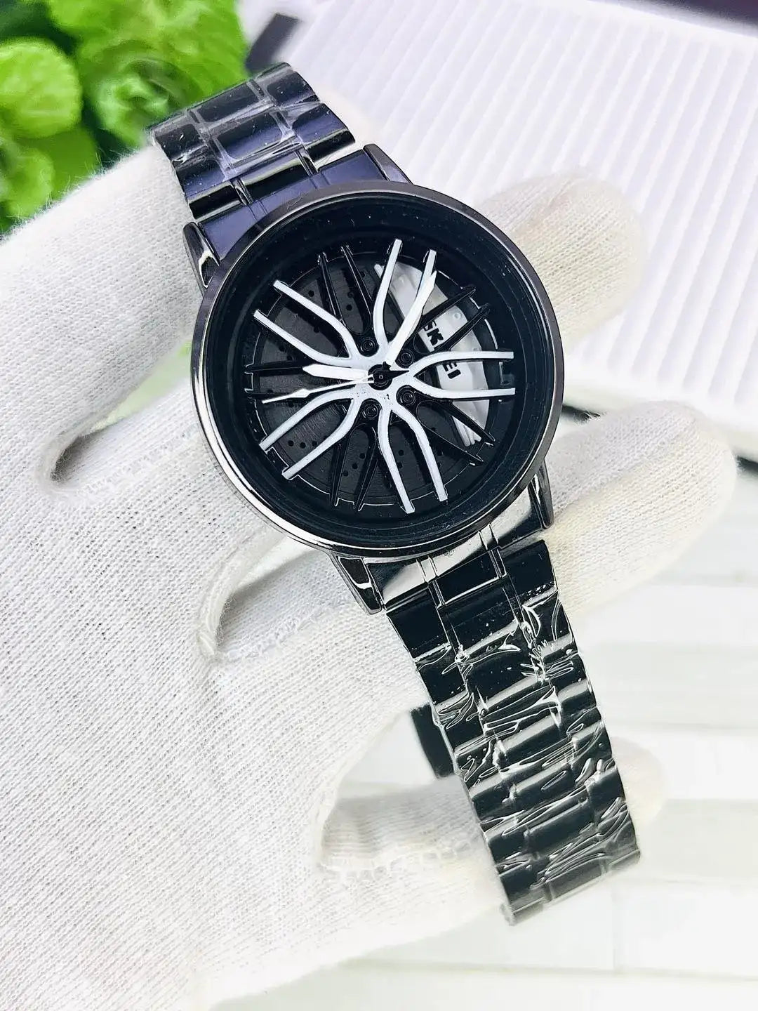 men's stainless steel chronograph watch
