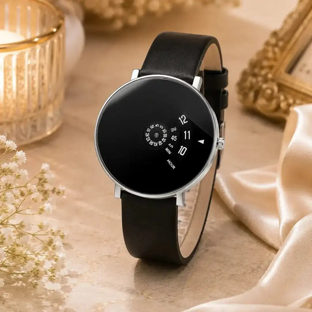 Minimalist Black Leather Watch
