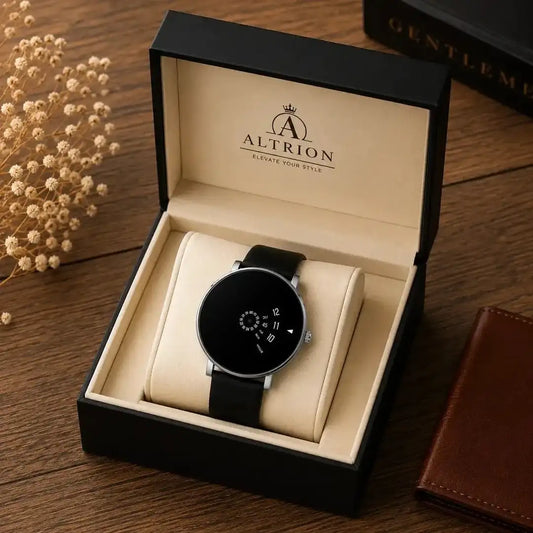 Minimalist Black Leather Watch