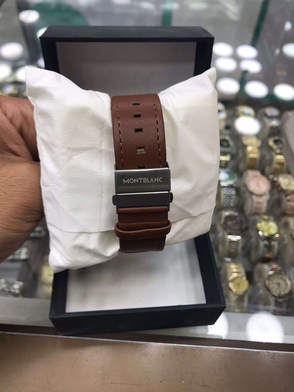 MontBlanc 0817A Black Leather Watch