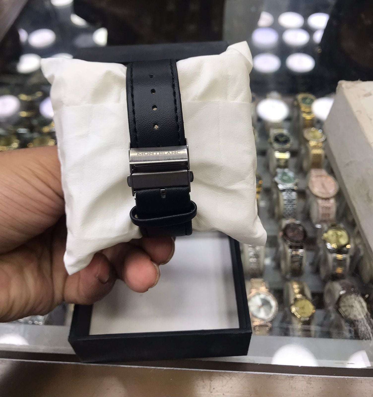 MontBlanc 0817A Black Leather Watch