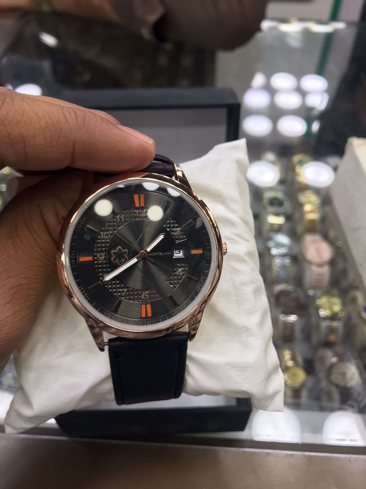 MontBlanc 0817A Black Leather Watch