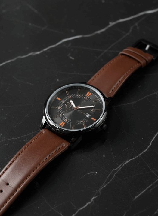 MontBlanc 0817A Black Leather Watch