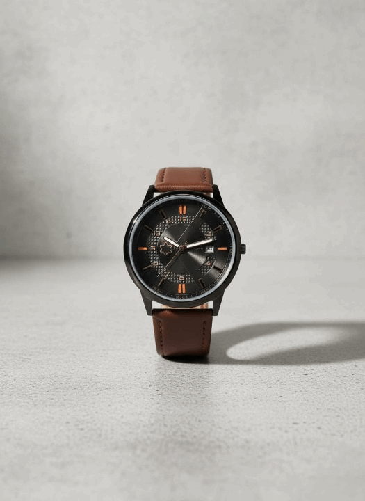 MontBlanc 0817A Black Leather Watch