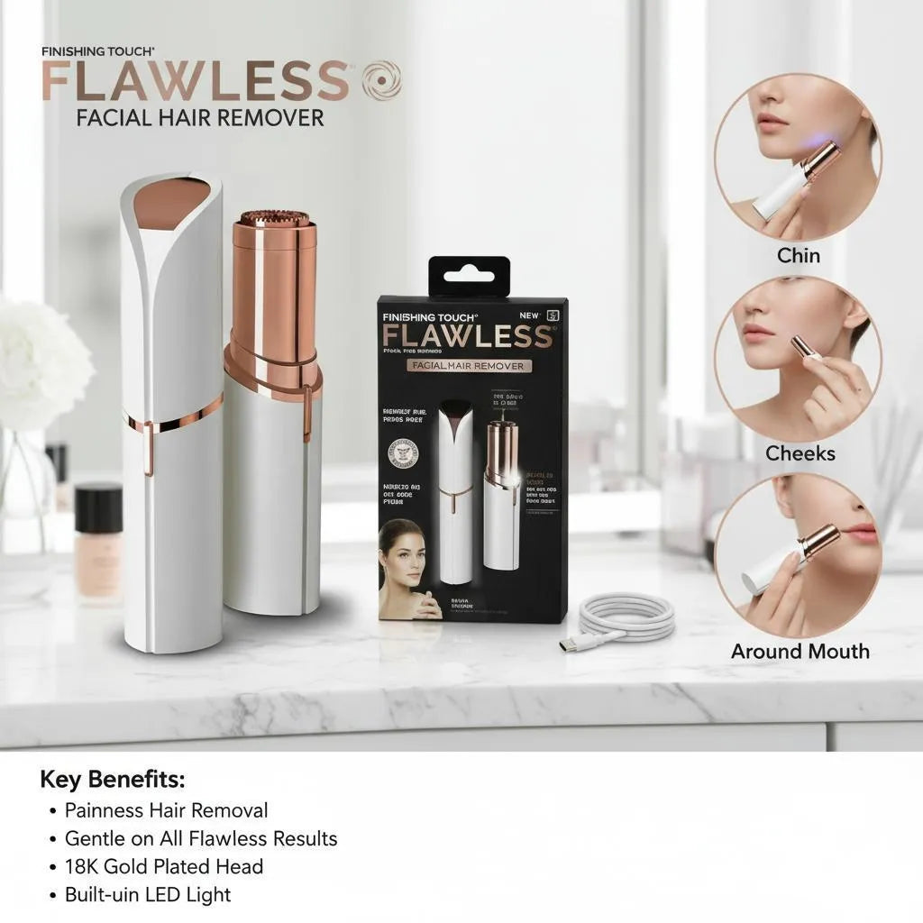 Rechargeable facial hair removal pen for flawless skin