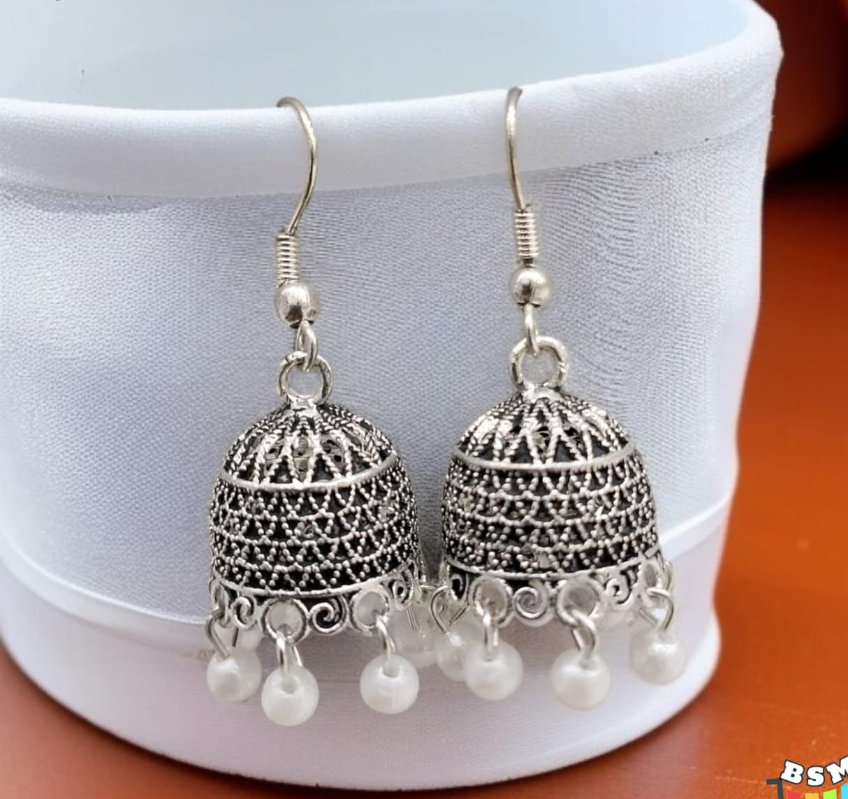 Silver Indian Jhumka Earrings