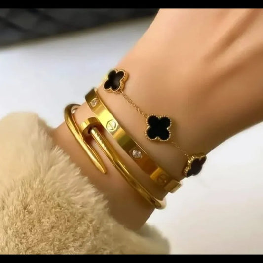 3 Piece Stainless Steel Bracelet & Bangle Set