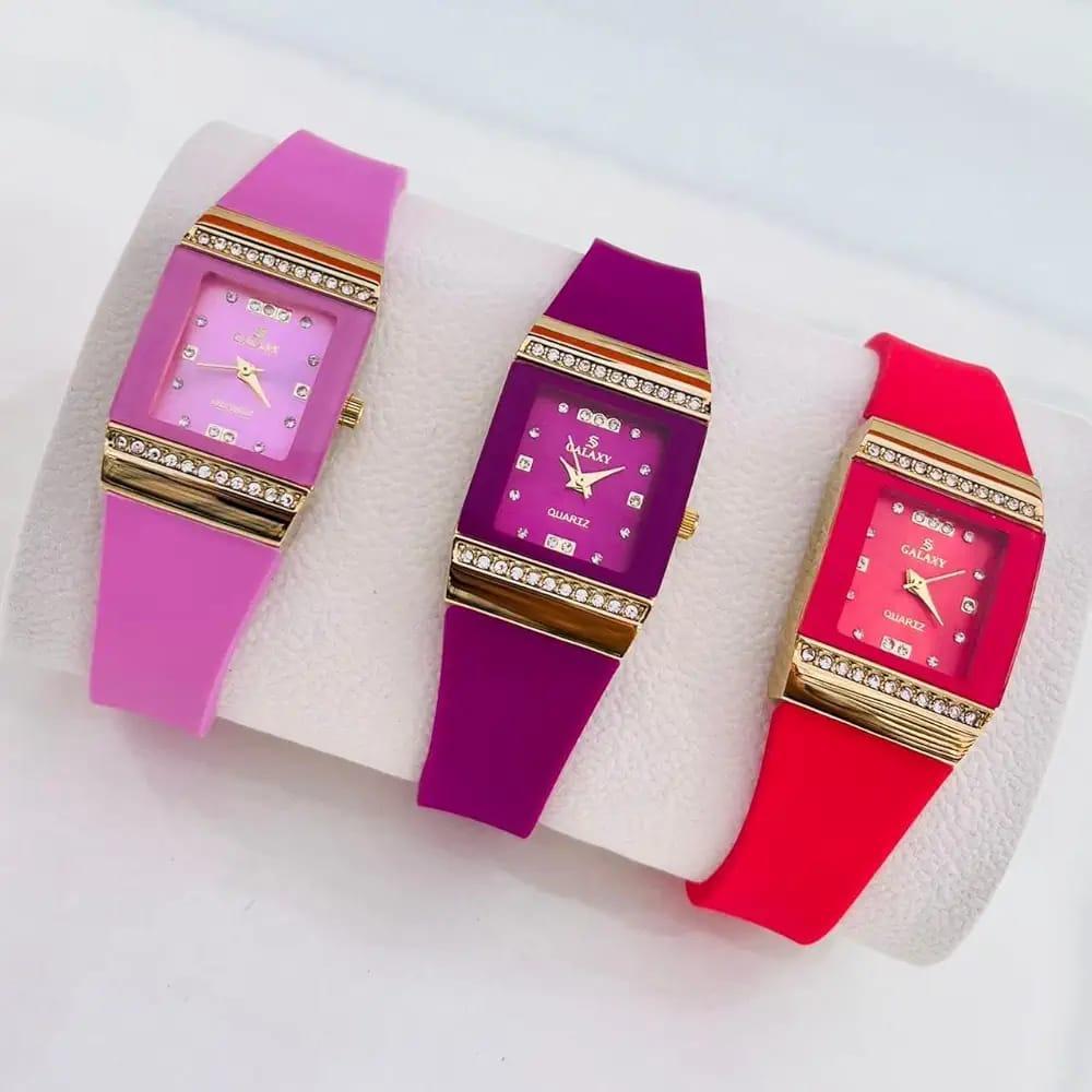 Women's Red Silicone Watch